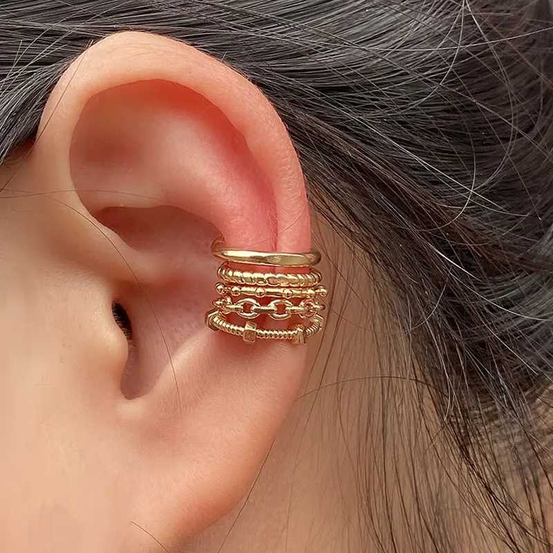 Stackable Earrings Without Ear Hole Star Wrap Clip On Earrings Earcuff for Women Ear Screen Climb Cuffs Fake Piercing One pairX240913
