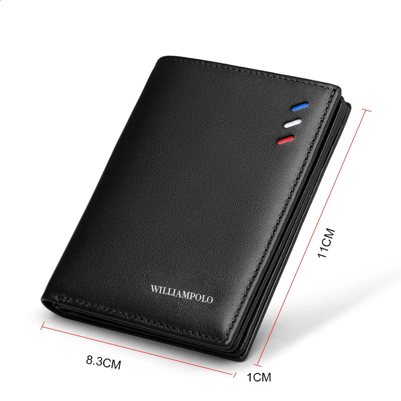 Men's Black Leather - Genuine hot Cowhide RFID Blocking Wallet for Men