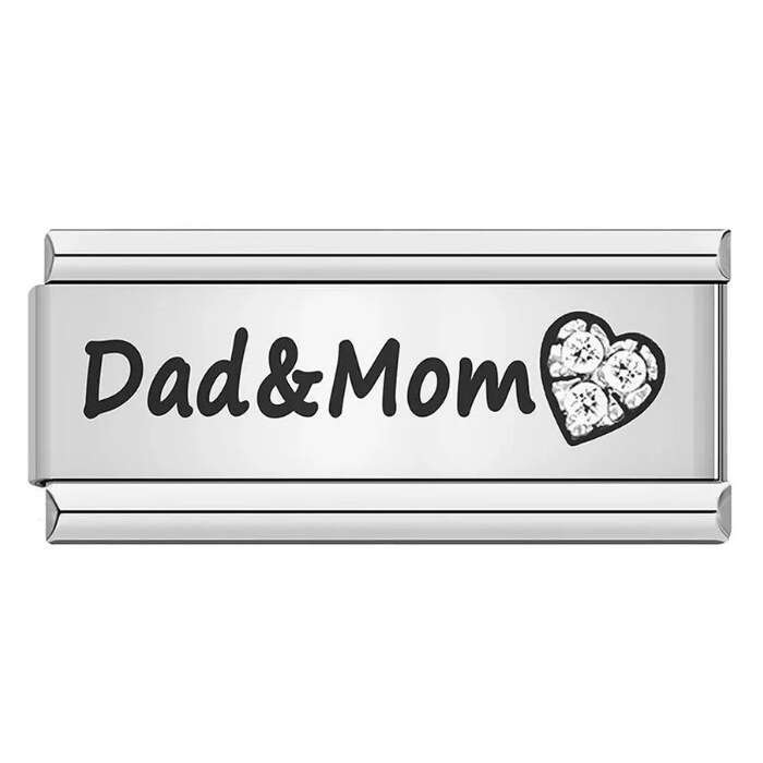 Long Titanium Steel Laser Engraved Pattern Module DIY Fashion Bracelet Italian Charms Charm Links Stainless Steel Fit 9Mm Bracelet Jewelry Making Gift