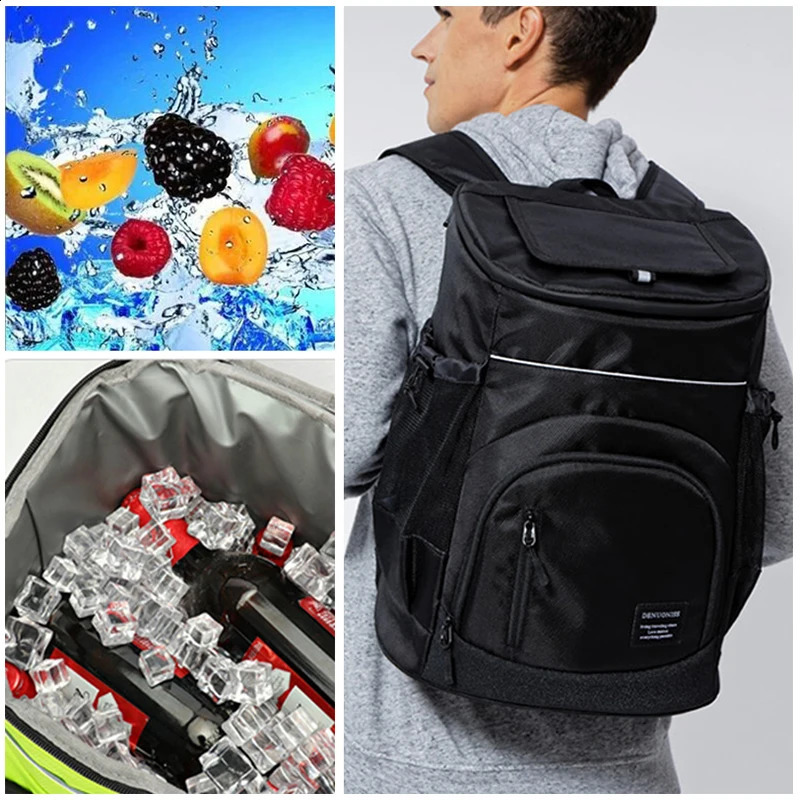 30L picnic ice pack camping beer beverage fruit frozen backpack hiking outdoor party food insulated cooler packaging 240910