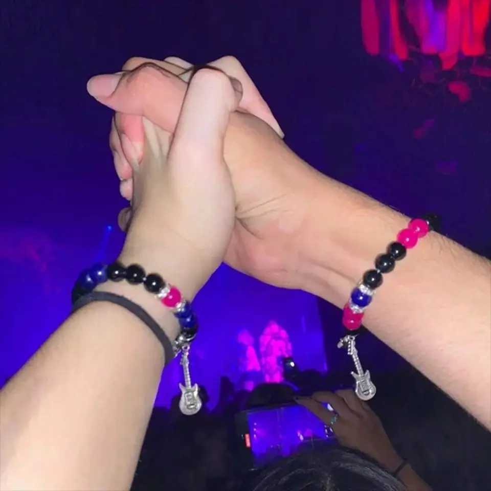 2-piece/set fashion couple bead bracelet TV girl matching bracelet who truly cares about album inspiration bracelet friend jewelry gift W240913