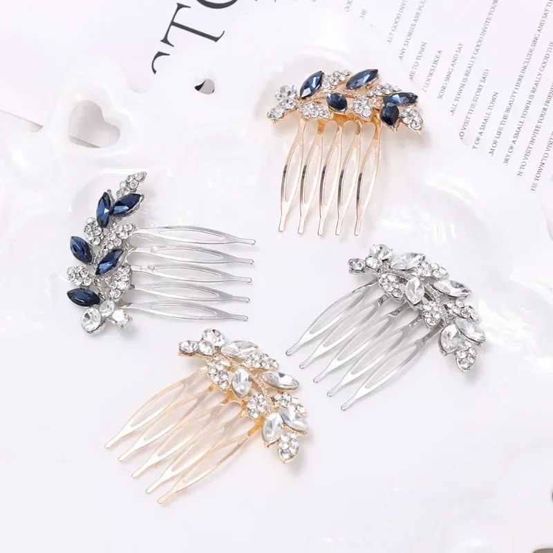 Hot Sale Silver Color Tiara Hair Combs for Women Bride Crystal Headpiece Wedding Head Accessories Bridal Fashion JewelryX240913