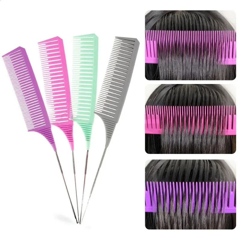 3pcs Hairbrush Hair Styling Combs Tailed Comb Set Coloring Dyeing Salon Tool Sectioning Highlighting Weaving Cutting 240911
