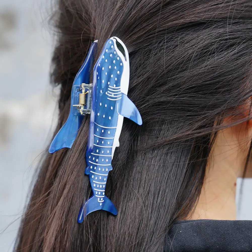 New Design Cartoon Marine Shark Hair Clips Cute Blue Whale Acetate Hair Claw Hair Tiara Accessories Vintage Jewelry GiftsX240912