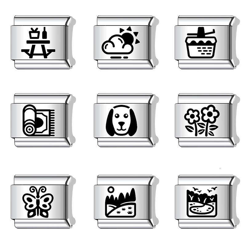 2024 New Women's Gift Cute butterfly Italian Charms Links Beads Fit 9Mm Stainless Steel Bracelet DIY Making Jewelry