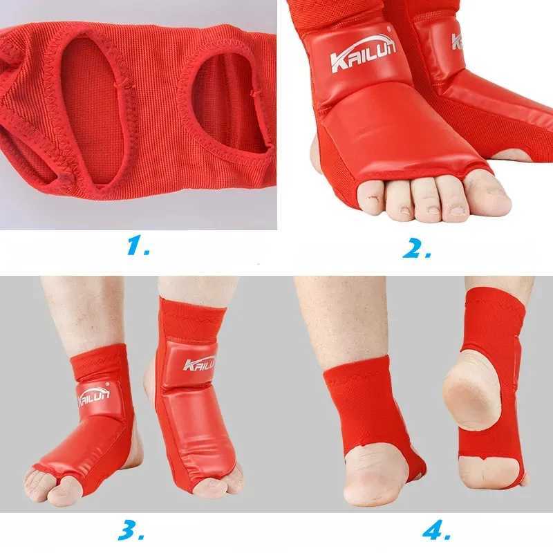 PU Leather Instep Ankle Guard MMA Boxing Muay Thai Foot Guards Feet Protector Martial Arts Wushu Sanda Training Protective Gear Y240913