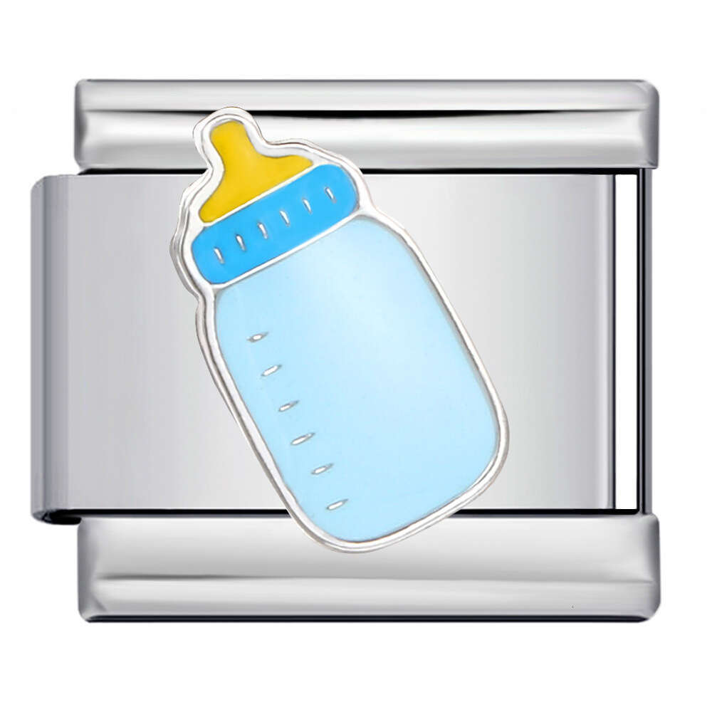 Bead Fashion Enamel Titanium Steel Bracelet DIY Strap Chain Children's Toy Gift Italian Charm Links Fit 9Mm Bracelet Jewelry DIY Making Gifts