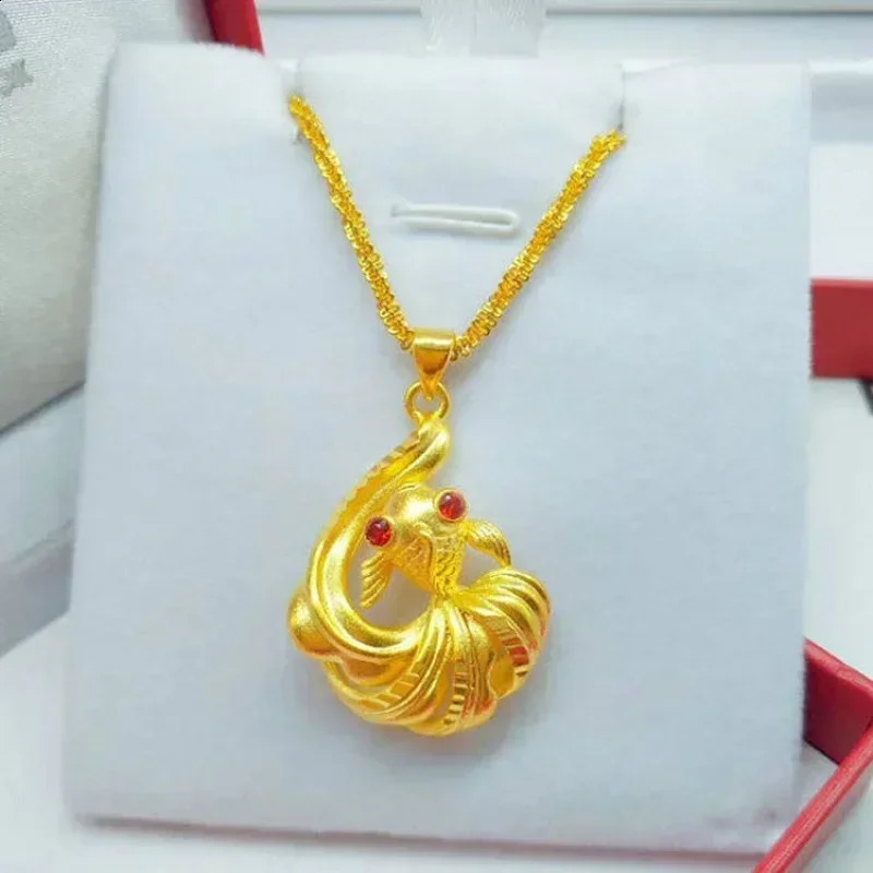 24K solid gold necklace AU750 fashion and versatile chain clavicle 999 pendant as a gift for your girlfriend 240912