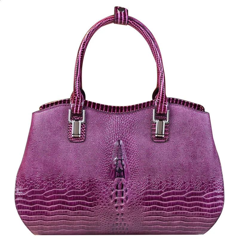 Pattern Womens Leather Handbag High Quality Purple y Pu Shoulder Bag 240910