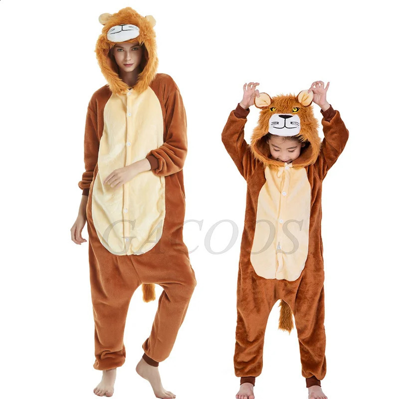 Tiger Wolf Animal Pijamas Unicorn Rabbit Panda Onesie for Adults Kids Pajamas Winter Women Men Cosplay Kigurumi Pyjamas Jumpsuit 240910