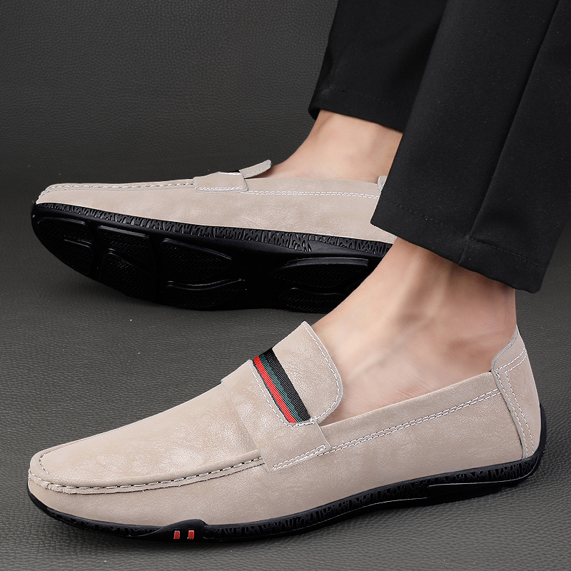 Genuine Leather Men Casual Brand 2023 Mens Loafers Moccasins Breathable Slip on Black Driving Shoes Plus Size 37-45 dh1102140750