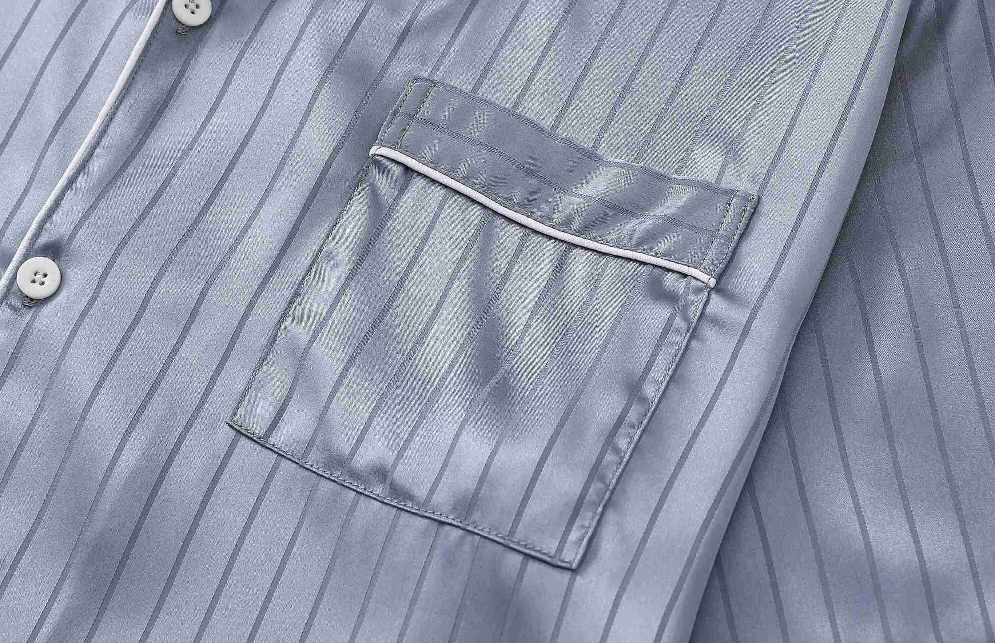 Summer new mens cool ice silk jacquard pajama two-piece set Y240913