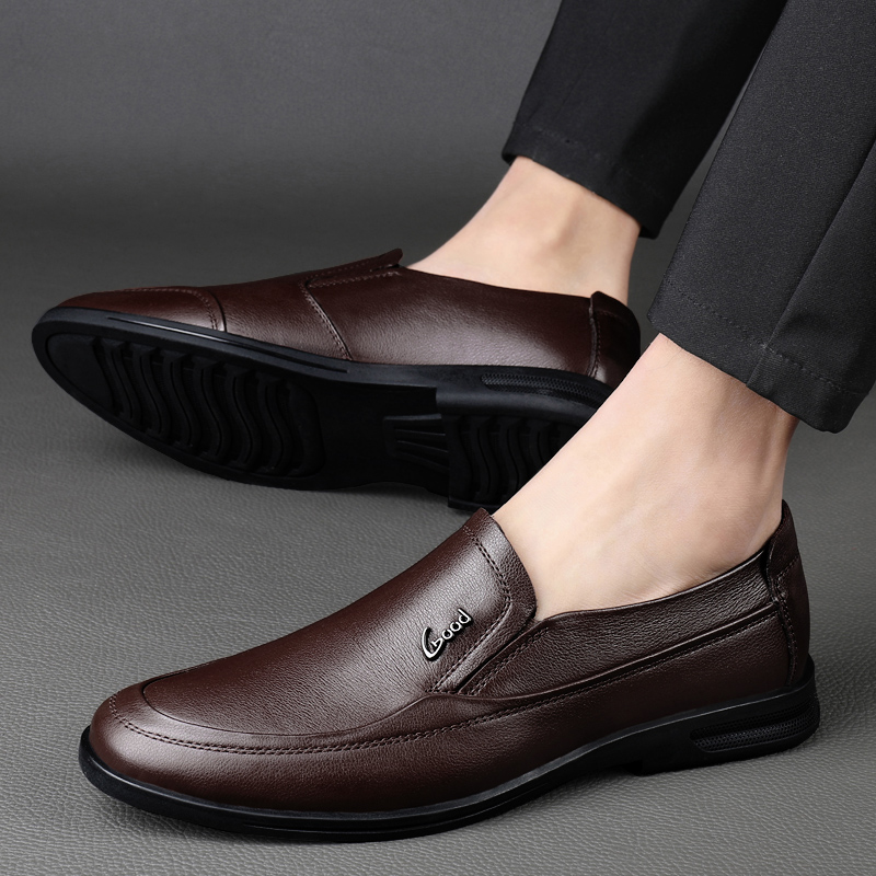 Italian Classic Genuine Leather Men's Black Fashion 2022 New Casual Man Wedding Evening Dress Comfortable Flat Shoes 098d