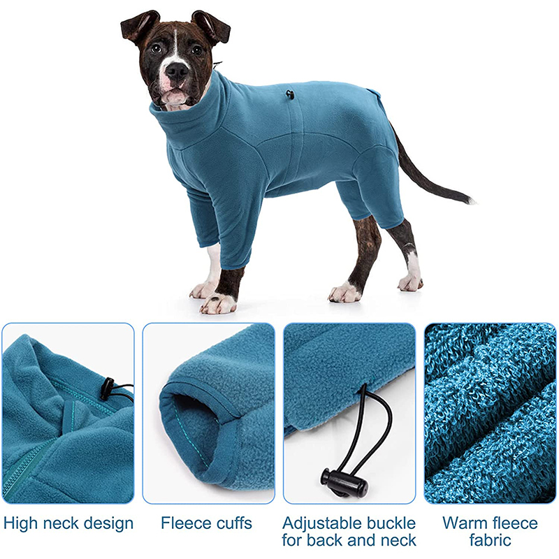 Benepaw Soft Fleece Winter Overalls For Dogs Warm Adjustable Windproof Comfortable Pet Clothes Jacket Coat For Medium Large Dogs