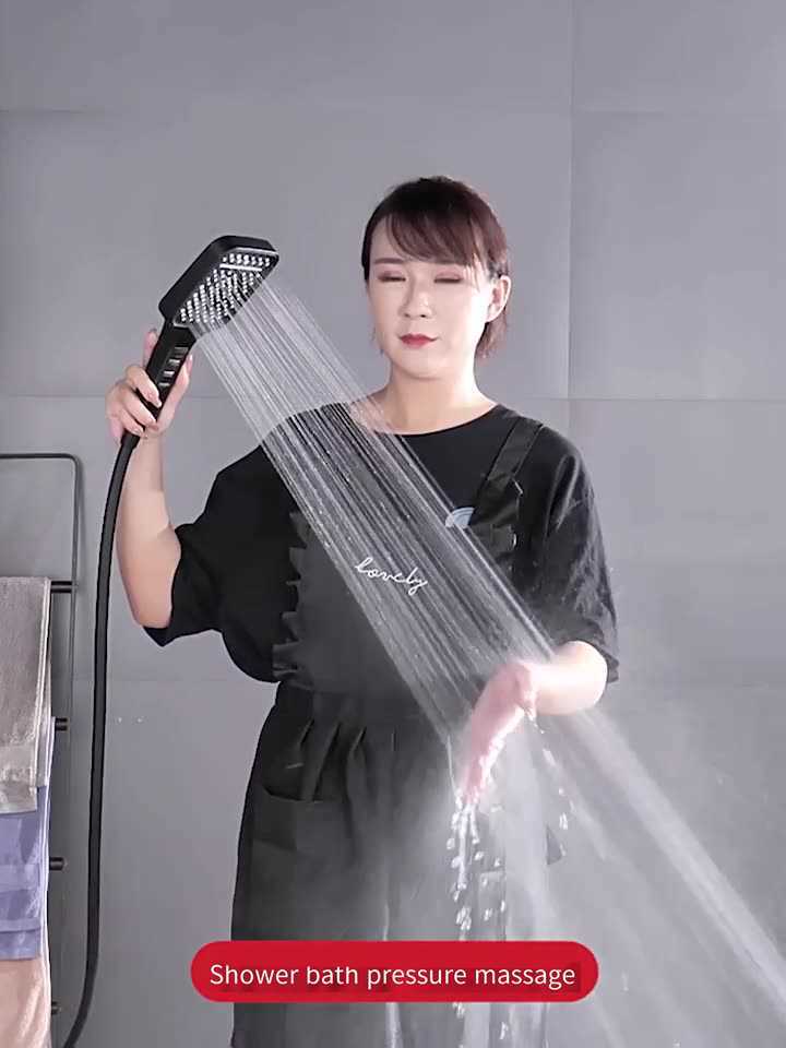 New Pura Big Panel 7 Modes Large Flow Shower Head High Pressure Water Saving Hose Rain Shower Faucet Bathroom Accessories SetCL240710