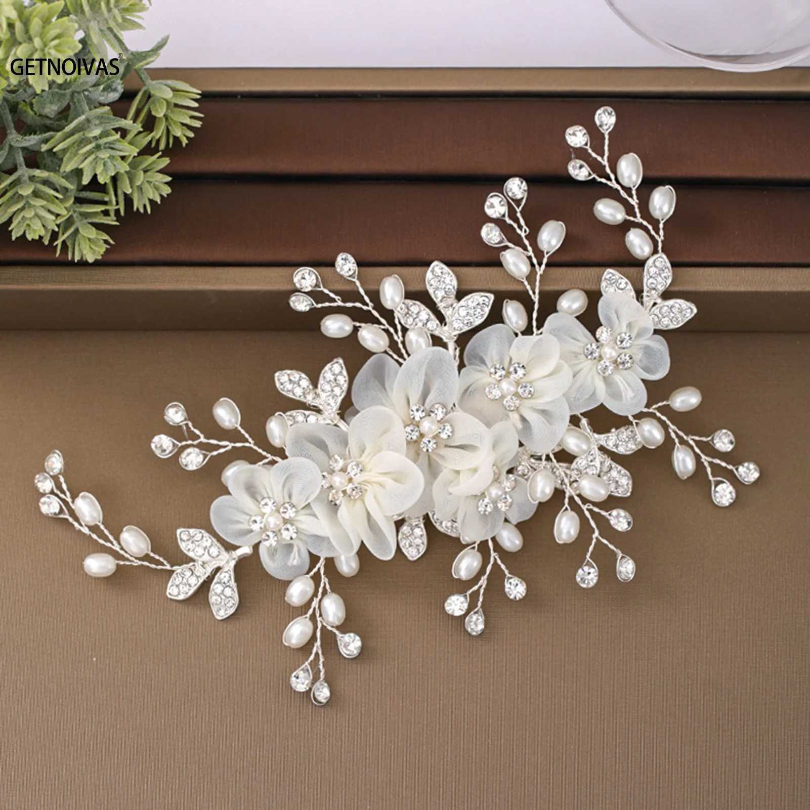 Bridal Crystal Pearl White Flower Hair Clip Floral Style Barrette Bride Hair Jewelry Bridesmaid Wedding Hair AccessoriesX240913
