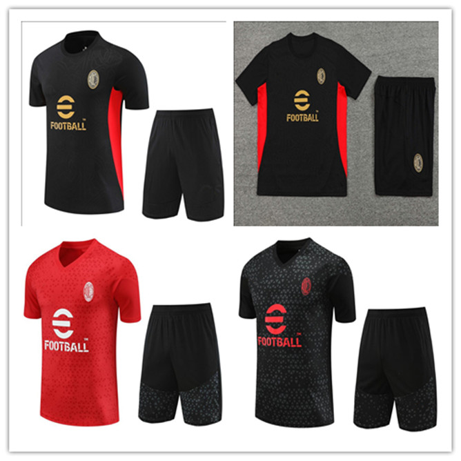 2024 2025 AC soccer jerseys MILAN tracksuit GIROUD KESSIE TONALI REBIC 23 24 25 milans training suit inter short sleeves Sportswear