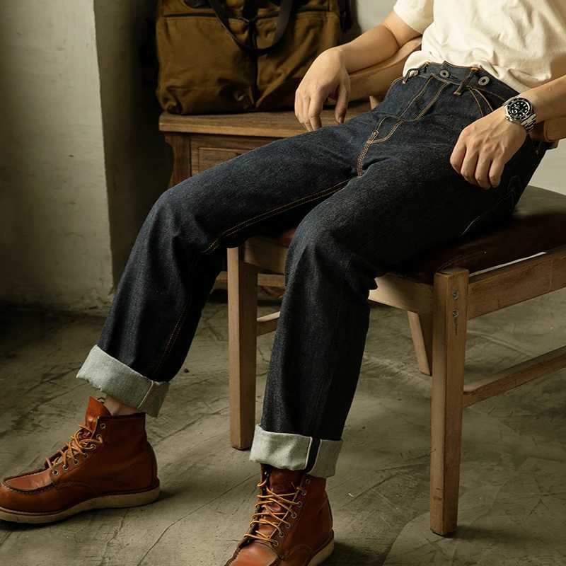 RS-0002B Read Description! Red Tornado High Waist Raw Indigo Selvage Unwashed Denim Pants Unsanforized Jean 14oz M240912