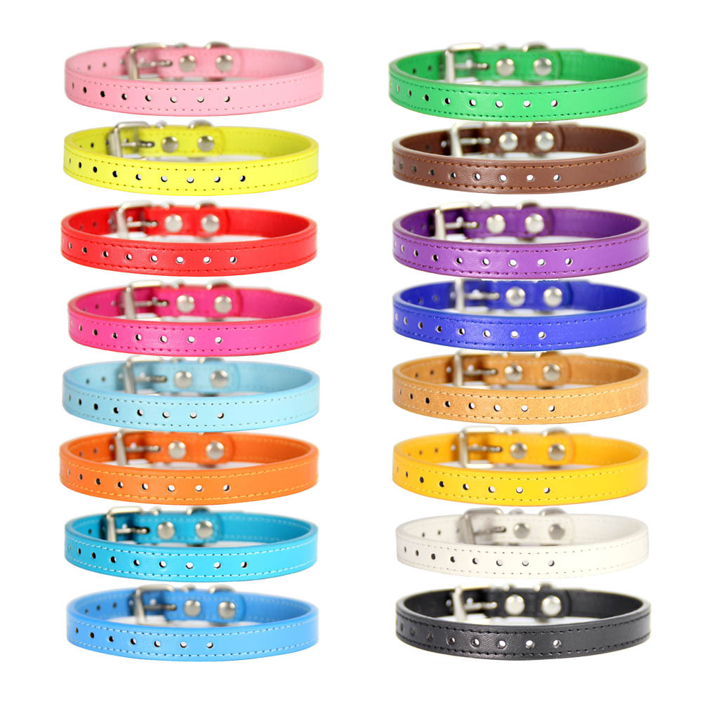 Stylish PU Leather Canine and Feline Collar Comfortable Fit for Small and Medium Breeds