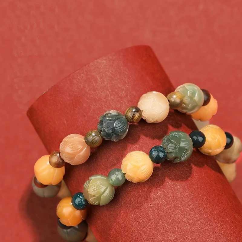 Xizang Buddha Bodhi Lotus Bead Bracelet Wood Bead Buddha Prayer Bracelet Men Yoga Alleviates Anxiety Charm Jewelry W240913