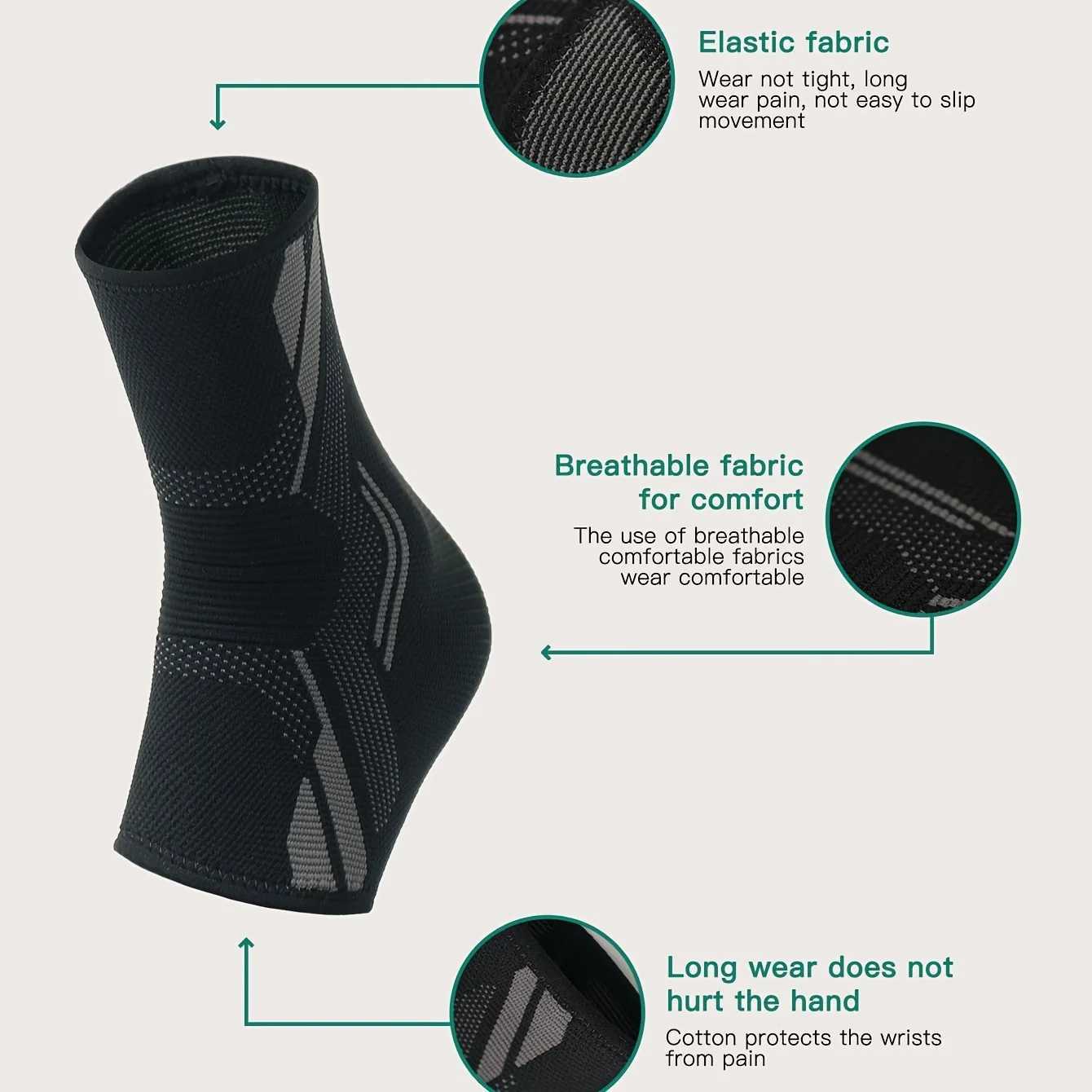 1Pc Ankle Brace Compression Support Sleeve for Injury Recovery Joint Pain and More. Achilles Tendon Support Plantar Fasciitis Y240913