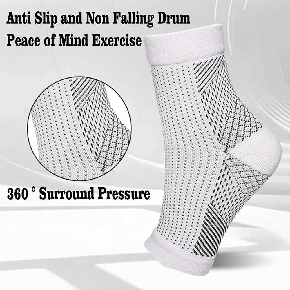 1Pair Neuropathy Socks Ankle Protector Anti Fatigue Compression Foot Sleeve Support Brace Socks Exercise Sports Protective Gear Y240914