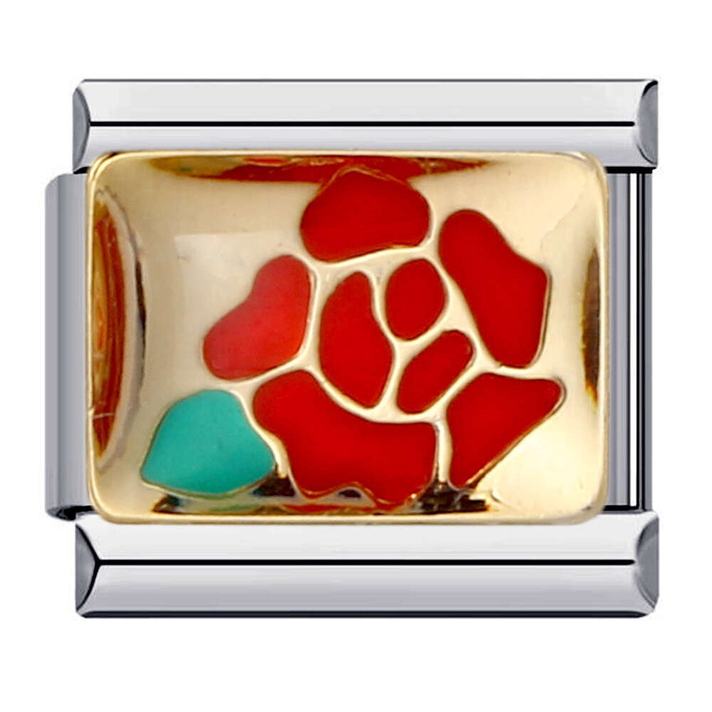 New Welding Enamel Mysterious Purple DIY Beads Bracelet Italian Charm Links Stainless Steel Fit 9mm Bracelet Jewelry DIY Making Gifts