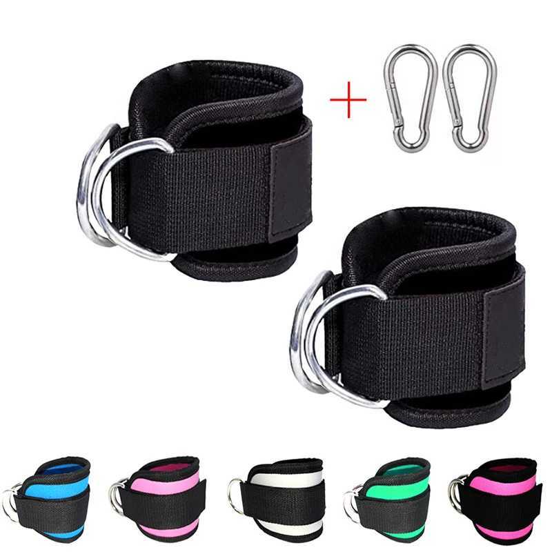 Fitness Adjustable D-Ring Ankle Cuffs Sport Ankle Straps For Cable Machines Gym Leg Pulley with Buckle Sport Feet Guard Workout Y240913
