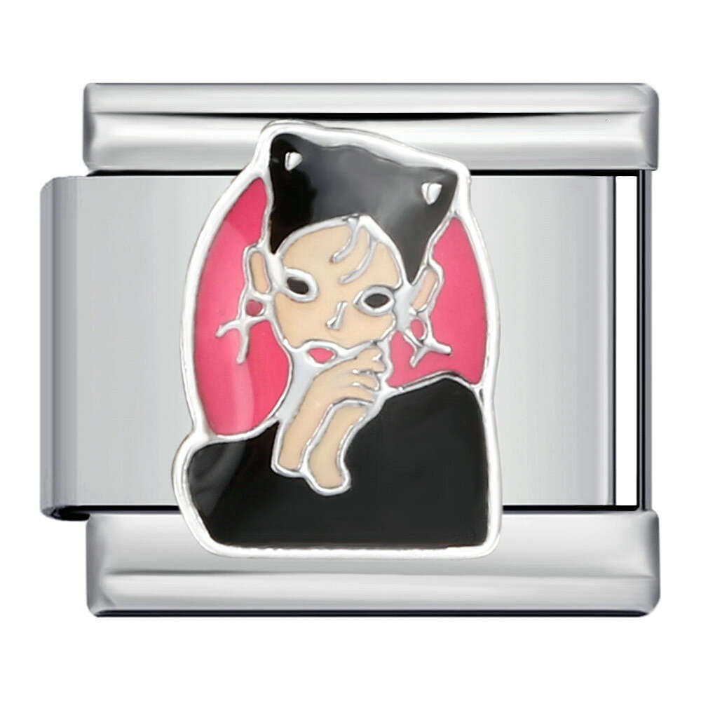 Goddess Series Gold Plated Enamel DIY Bead Personalized Welding Pattern Bracelet Italian Charm Links Fit 9Mm Bracelet Jewelry DIY Making Gifts