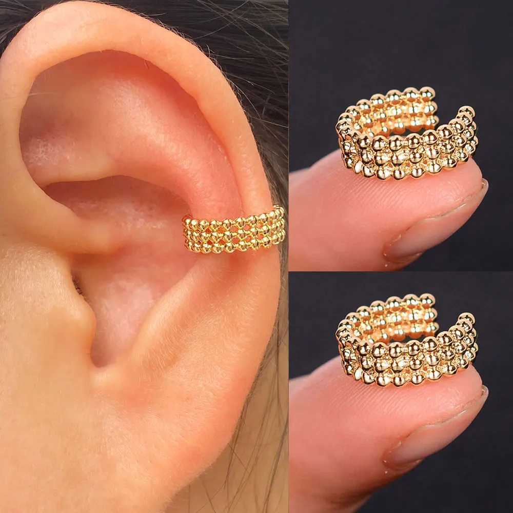 Hot Sale Metal Statement Clip on Earrings Without Piercing Cartilage Earrings Women Fashion Star Geometry Ear Cuff Party JewelryX240913