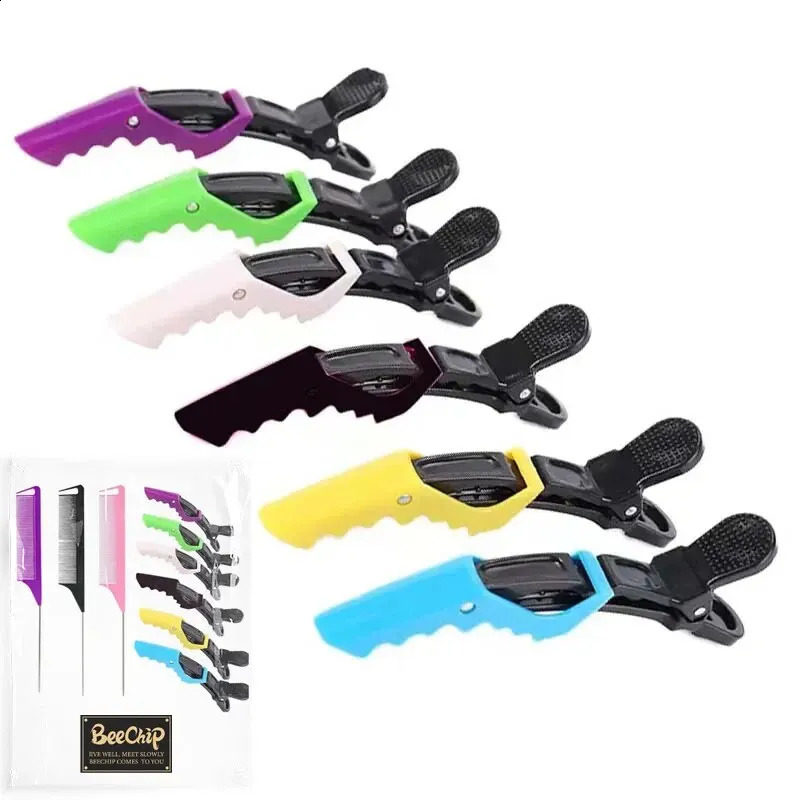 9PCS Alligator Clips and Steel Pins Pointed Tail Picking Comb Heatresistant Antistatic Supplies Professional Hairdressing 240911