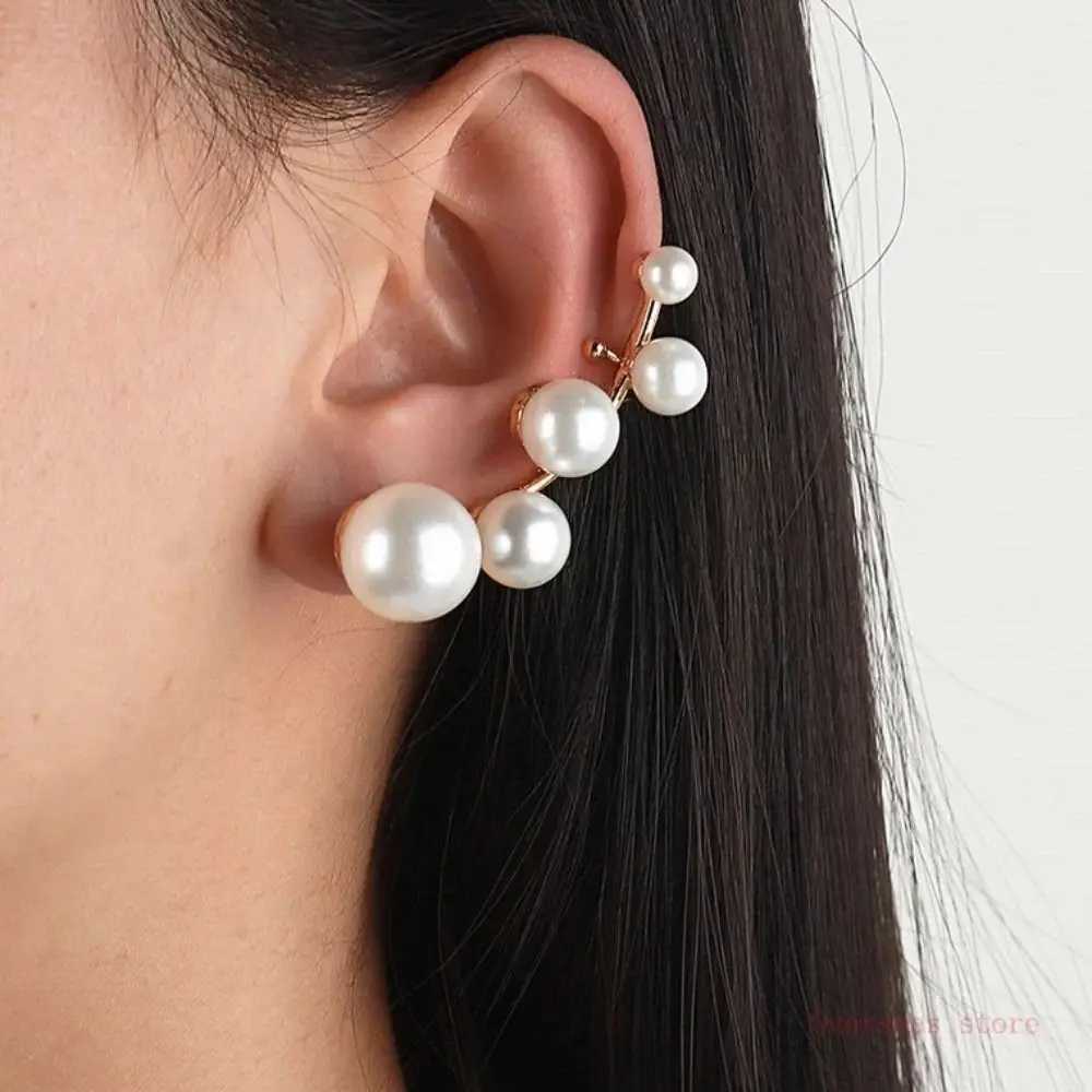 Climbing Clip on Earrings for Women White Imitation Pearl Ear Cuff Earring Wedding Fashion Jewelry Girls GiftX240913