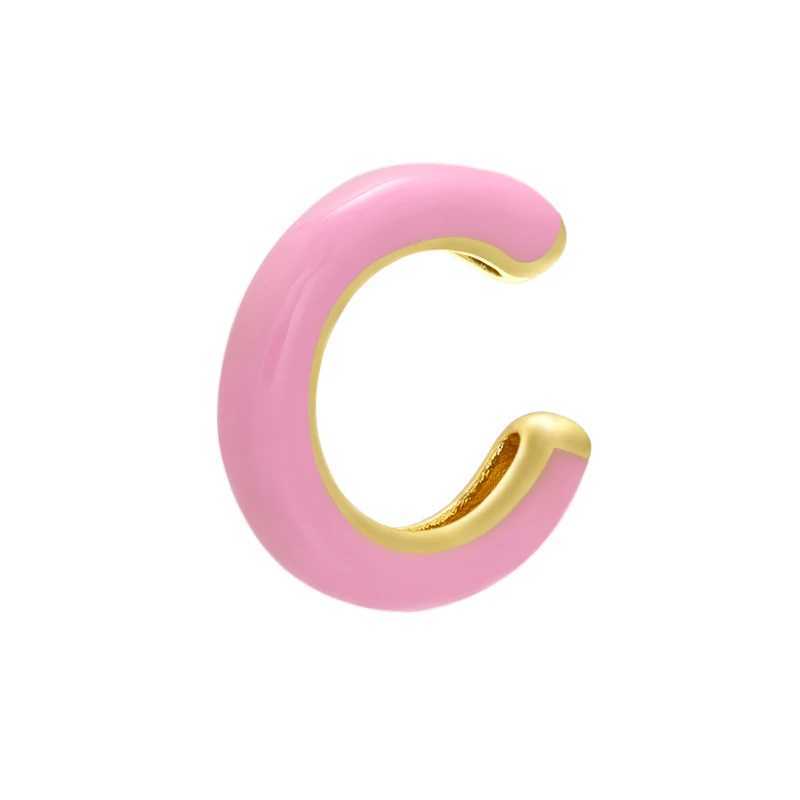 ZHUKOU 1 piece C shape Enamel Ear cuffs for women/men 2020 NEW popular Clip-on earrings fake piercing earring Jewelry VE273X240913