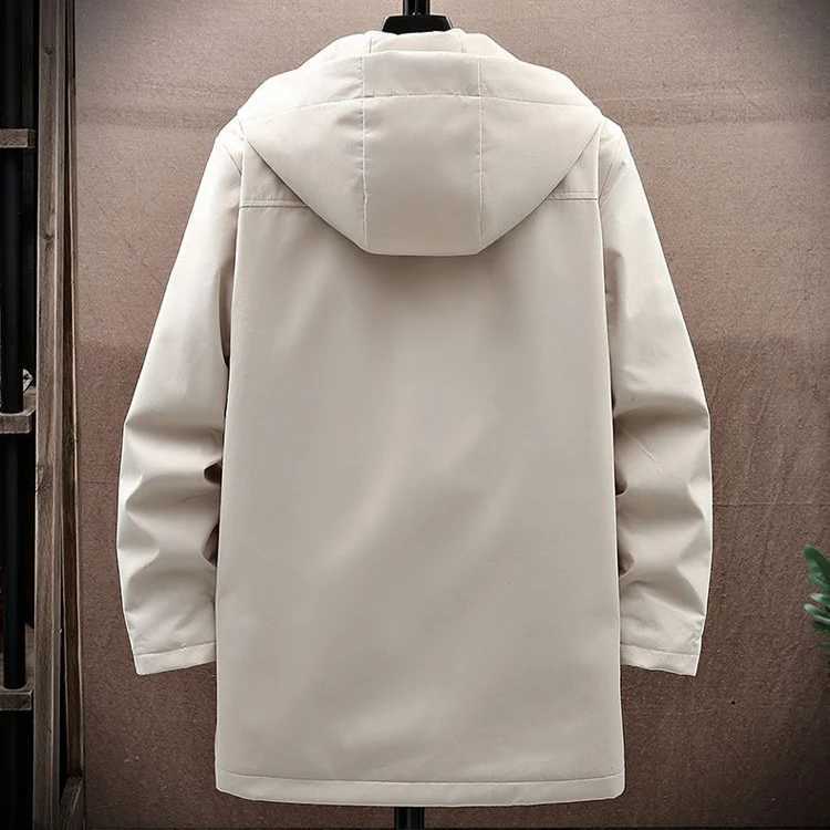 2024 Spring and Autumn New Fashion Trend In The Long Hooded Trench Coat Mens Casual Relaxed Comfortable Waterproof Coat M-5XL Y240913