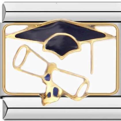 Student Graduation Pattern Bead DIY Titanium Welding Enamel Bracelet Elastic Splicing Strap Chain Italian Charm Links Fit 9Mm Bracelet Jewelry DIY Mak