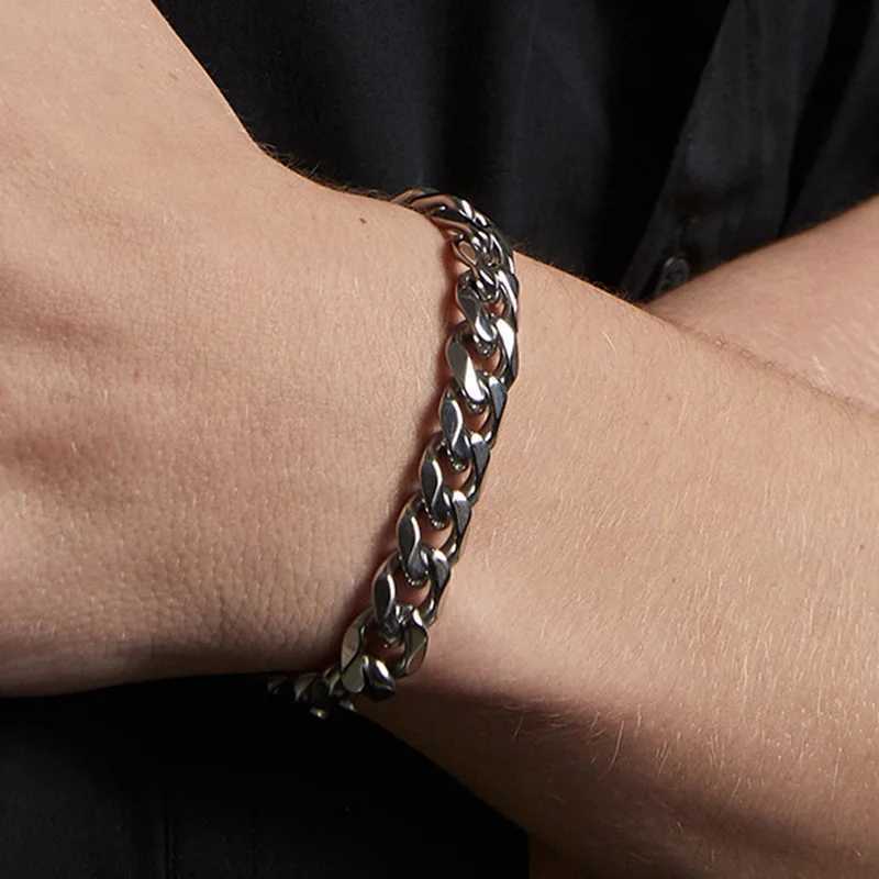 Vnox Basic 3/5/7/9/11mm Wide Curb Cuban Link Chain Bracelets for Men Women Jewelry Anti Allergy Stainless Steel Wristband GiftsX240913