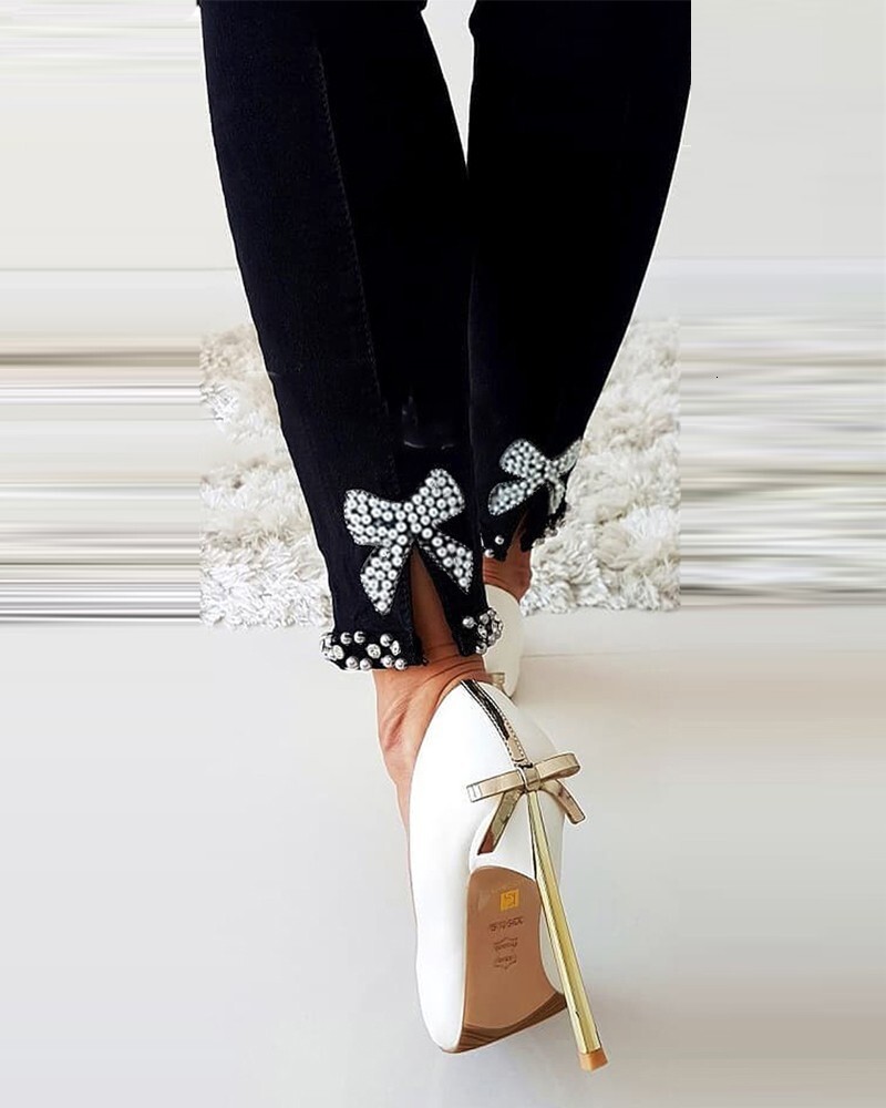 Fashion Skinny Female Summer Casual Trousers Ladies Vintage High Waisted Jeans Women Bleached Women's Pencil Pants