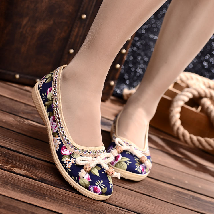 Loafers Breathable Mom Fashion Cloth Old Beijing Soft Bottom Driving Cotton Fabric Flat Shoes Women hn6 0e44