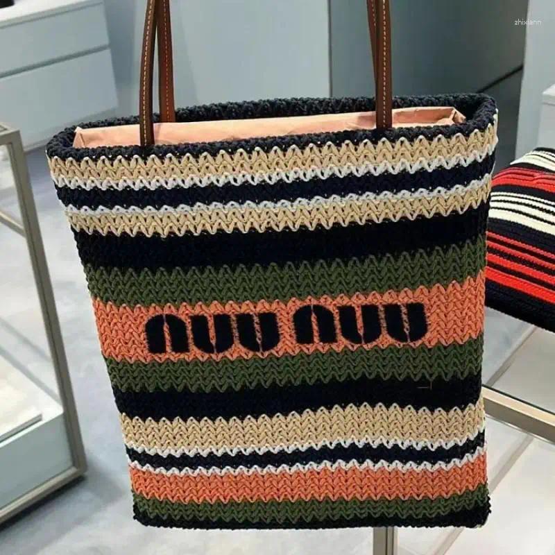 Shoulder Bags High Quality Ladies' Stylish Colorful Striped Woven Small Bag For Commuting Niche Design Practical Handbag Girls a25e 4
