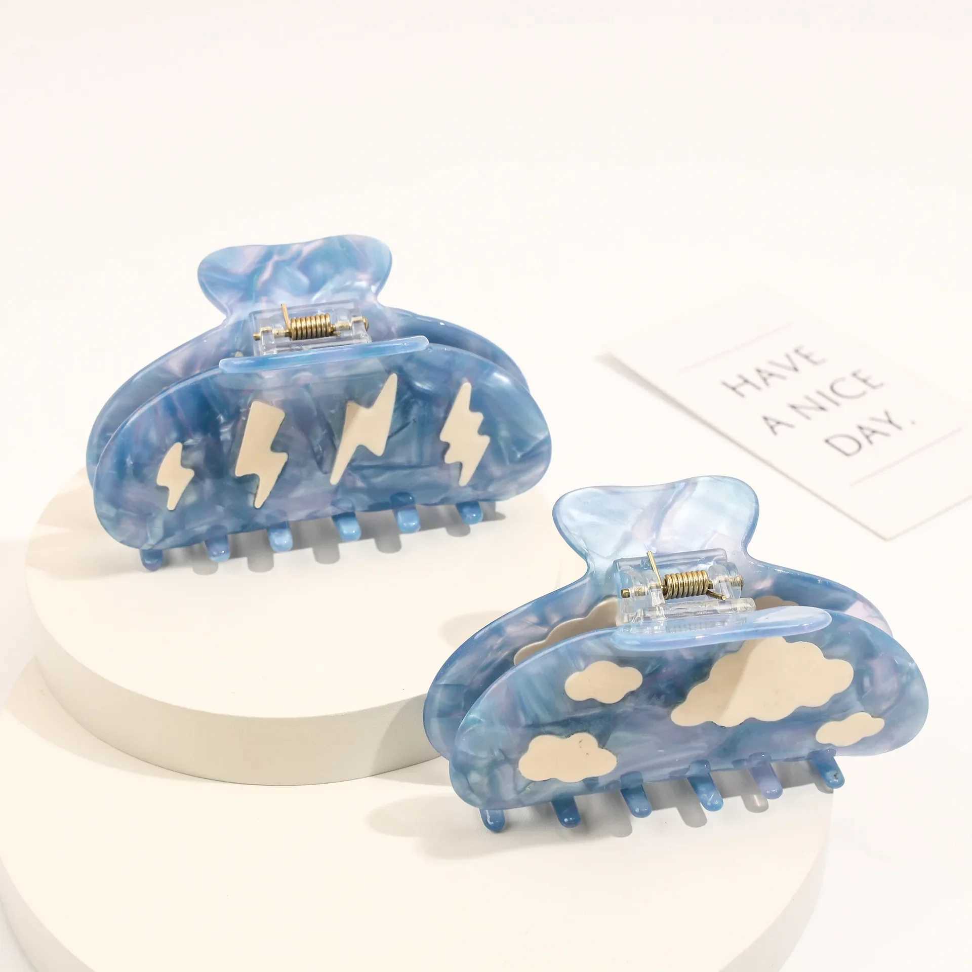 Muweordy Acetate Hair Clips Cartoon Hair Claw Clips Popular Hair Catch Hair Clip With Clouds Hair Accessories For WomenX240912