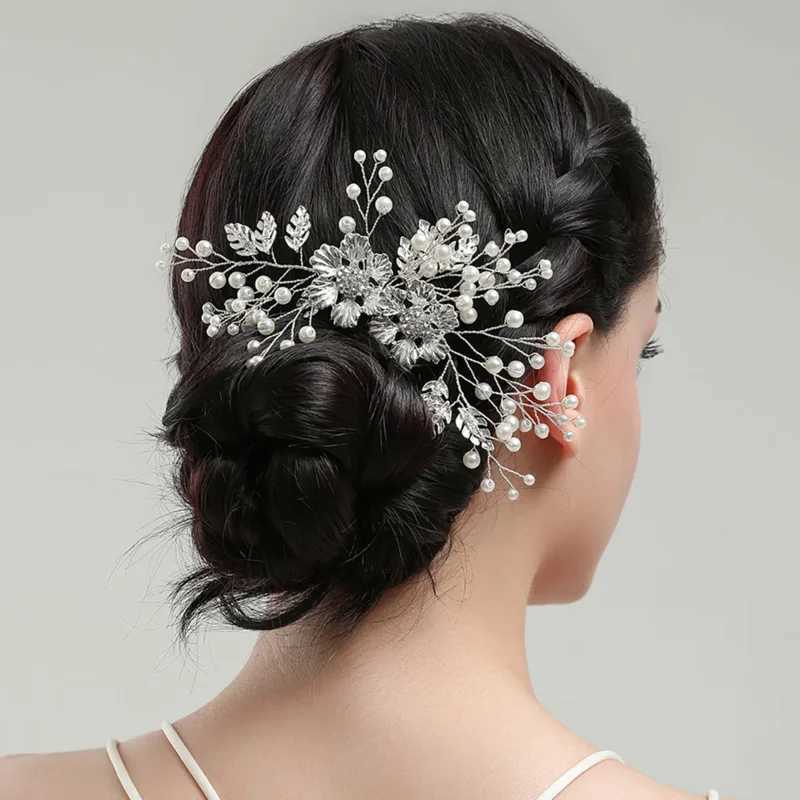 Wedding Hair Accessories Flower Hair Clips Hairpin Crystal Bride Headdress for Women Faux Pearl Barrettes Hair Combs Hair DecorX240913