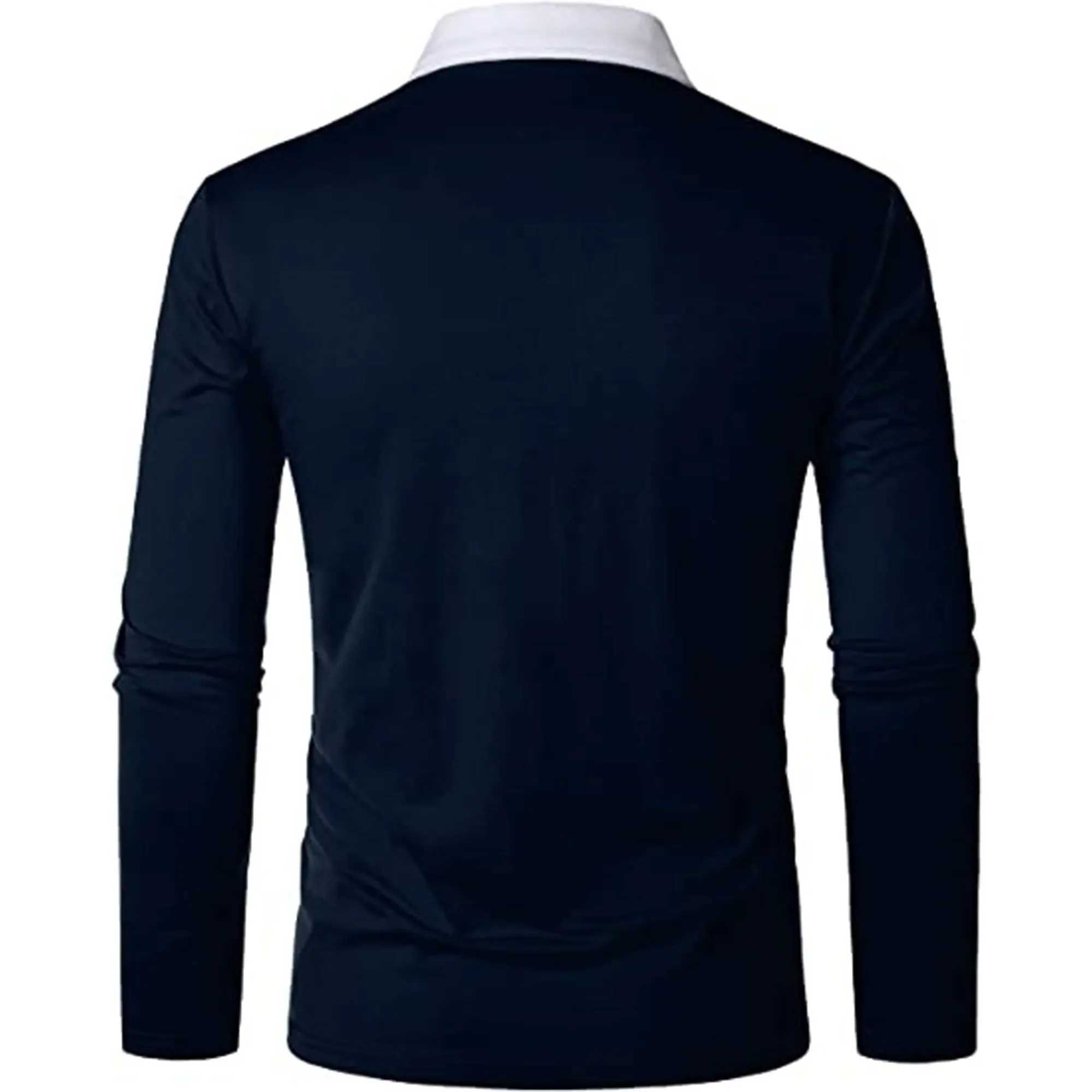 Mens long sleeved color matched with mens lapel long sleeved fashionable zipper W24091318