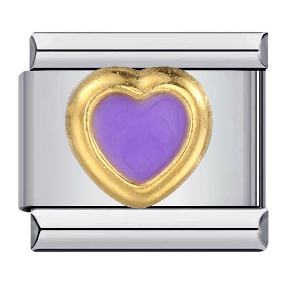 Italian Module Stainless Steel Welding Drip Oil Colored Smig Face wer Elastic Bracelet Italian Charm Bracelet Fit 9mm Bracelet Jewelry DIY Making Gift