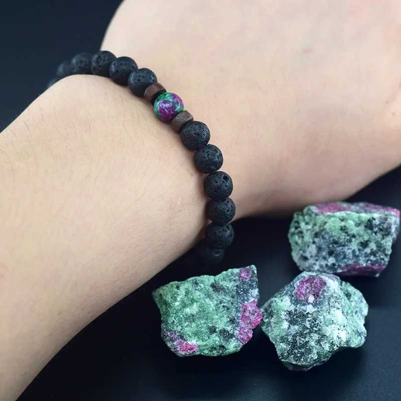 Geniune Natural Epidot Zoisite Stone Bead Bracelet Homme Volcanic Lava Bead Bracelet Made from Natural Stone Jewelry for Women W240913