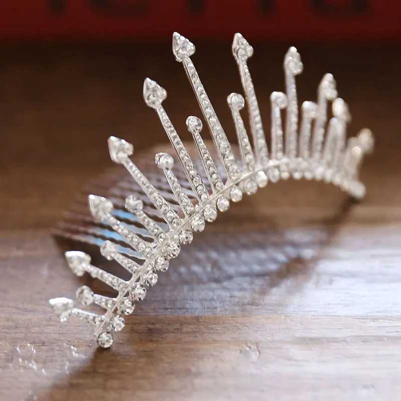 Kids Mini Crowns Hair Comb Crystal Rhinestone Pearl Heart Flower Tiaras Comb Hairpin Wedding Bridal Princess Crown Hair JewelryX240913
