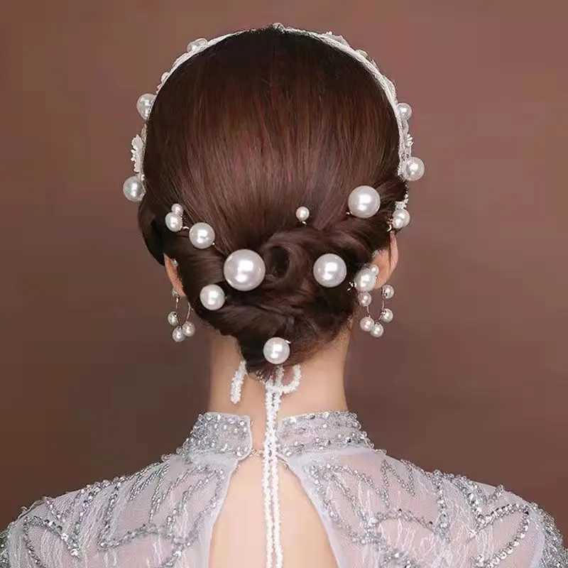 WLP U-shaped Pearl Bride Hairpins Hair Clips Wedding Simulated Pearl Hairstyle Design Tools Hair Jewelry Ornaments AccessoriesX240913