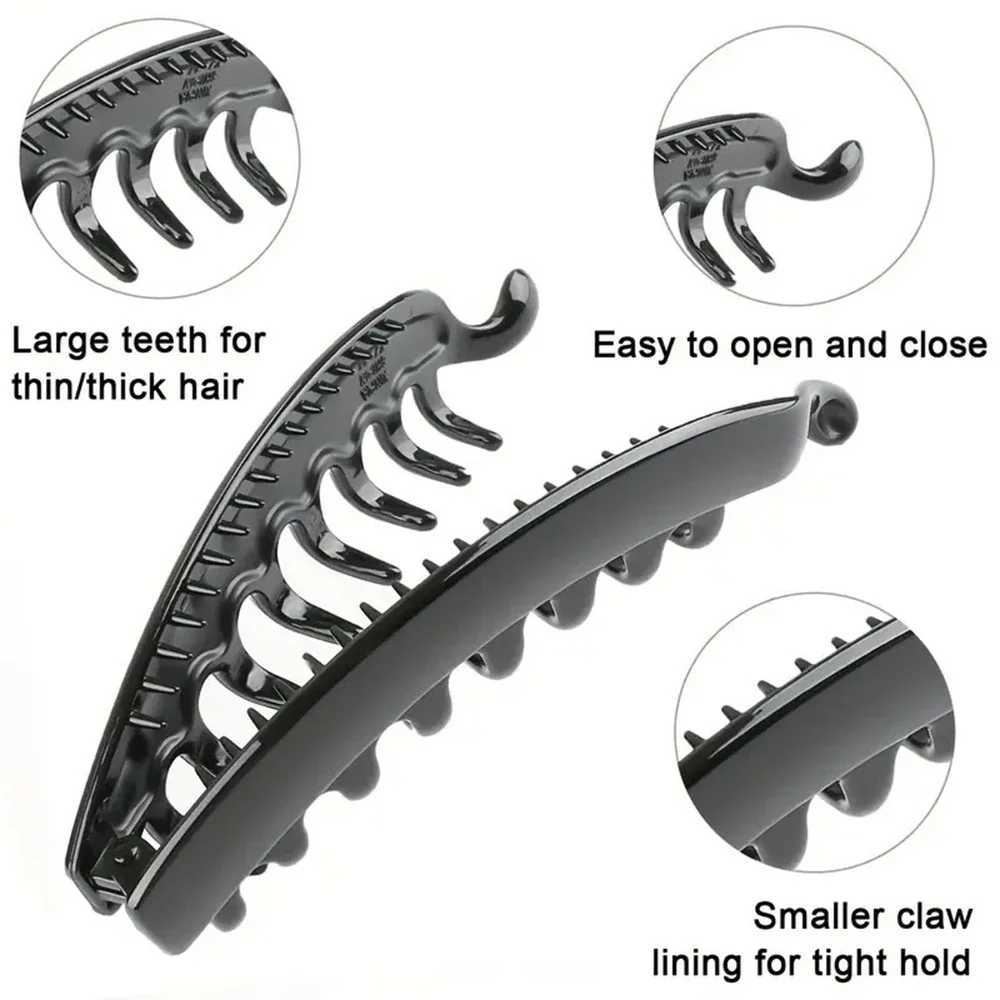 Fashion Solid Color Flower Banana Hair Clips Simple Non-Slip Frosted Hair Claws for Women Girls Bath Ponytail Hairpins BarrettesX240912