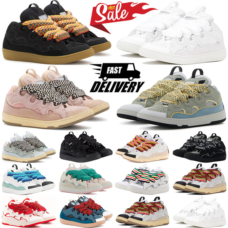 Designer Curb shoes sneakers men women white ivory black leather navy blue pink red mens trainers Plate-forme runners chaussure luxury platform shoe