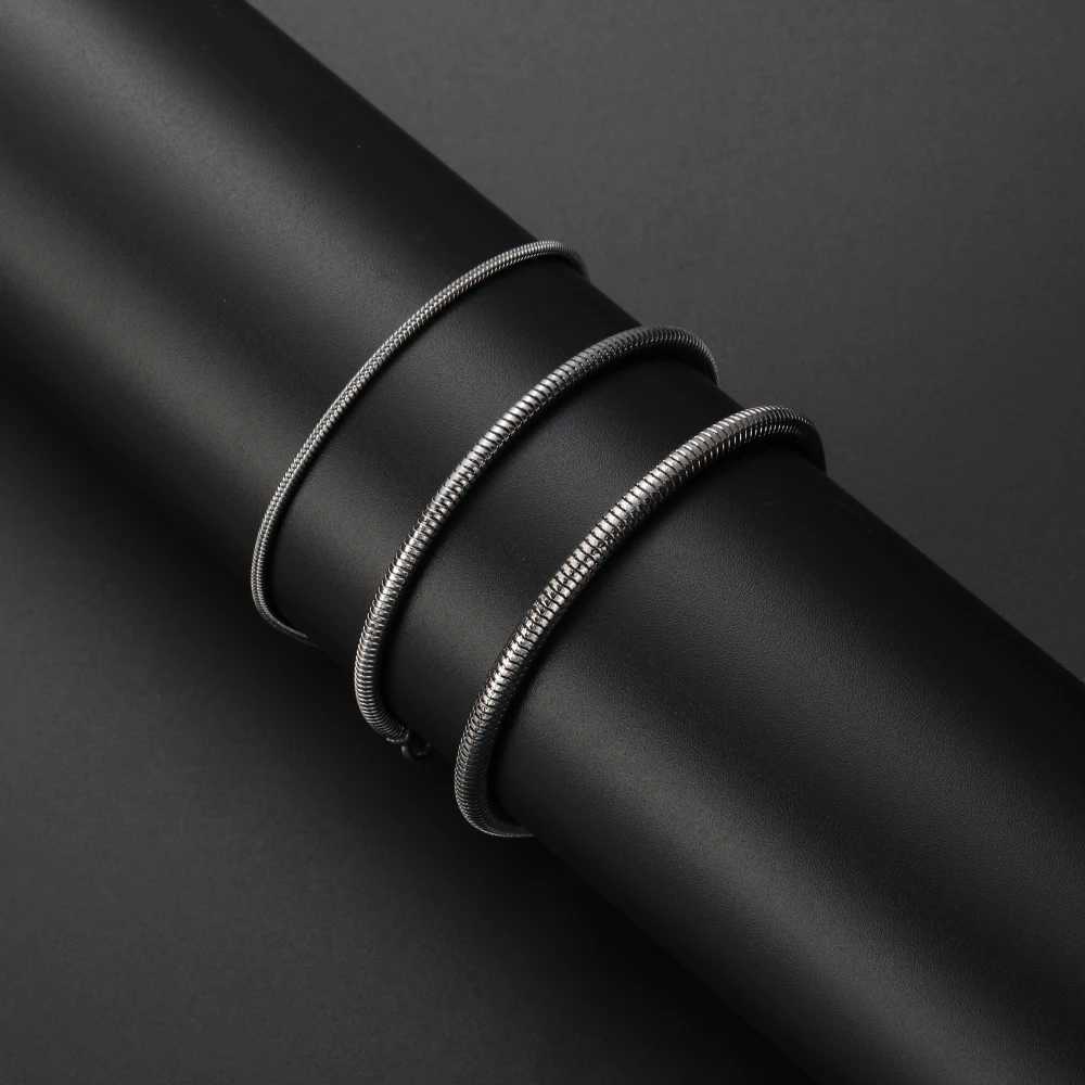 Wholesale Price Width 2/3/4MM 316L Stainless Steel Round Snake Chain Bracelet Fashion Gift Jewelry For Men and Women Top QualityX240913