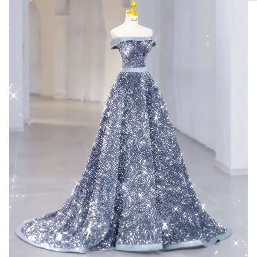 Mother Color Sliver Grey Of The Bride Dresses Sparkly A E Shiny Long Off Shoulder Sexy Formal Godmother Evening Wedding Party Guests Gown Plus Size Ev